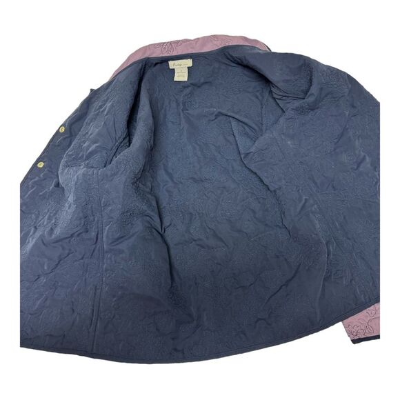 Analogy Quilted Jacket Floral Print Lavender Snap Down Jacket - S - Picture 3 of 8
